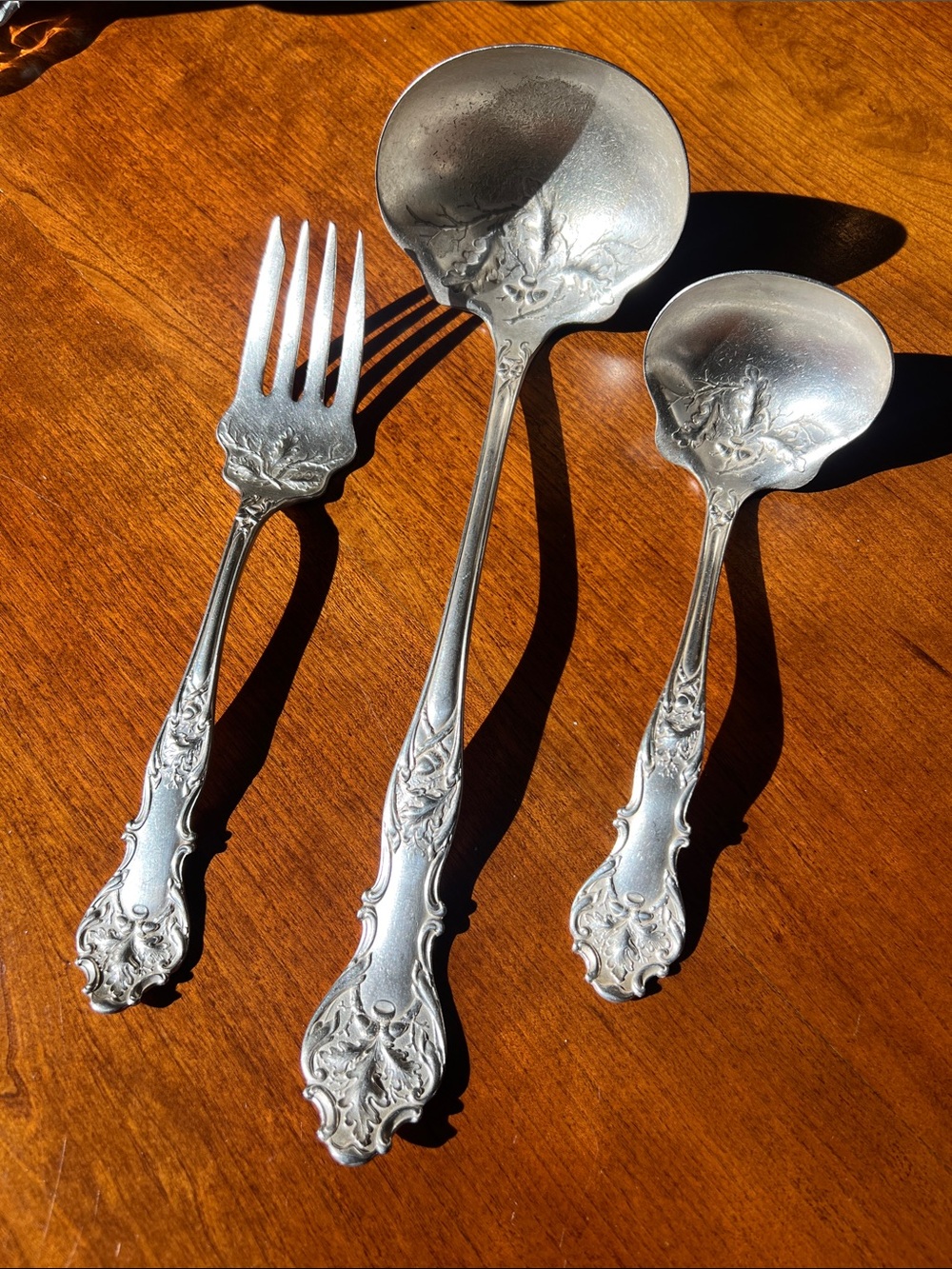 An Antique 1906 Charter Oak Silver-Plated Serving Set by 1847 Rogers Bros.